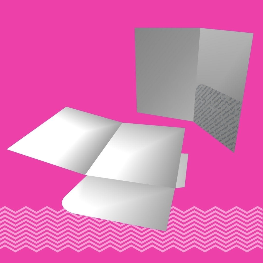 Cardboard carton packaging printer and Cardboard carton manufacturer. Folders, Wallets, Pillow Packs FOLDER WITH POCKET. Tams Packaging.