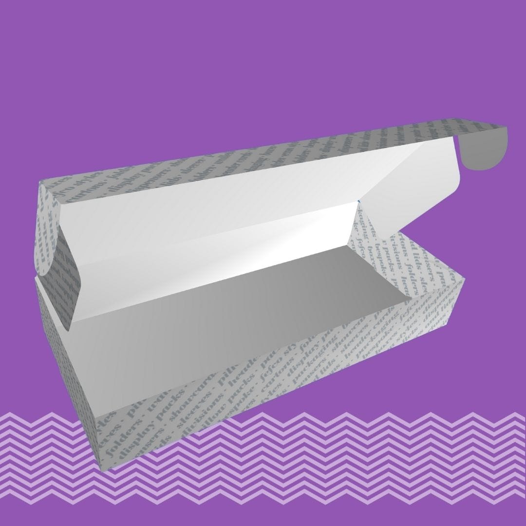 Cardboard carton packaging printer and Cardboard carton manufacturer. Cartons with headers HINGED, LID, OUTSIDE TUCK FLAP. Tams Packaging.