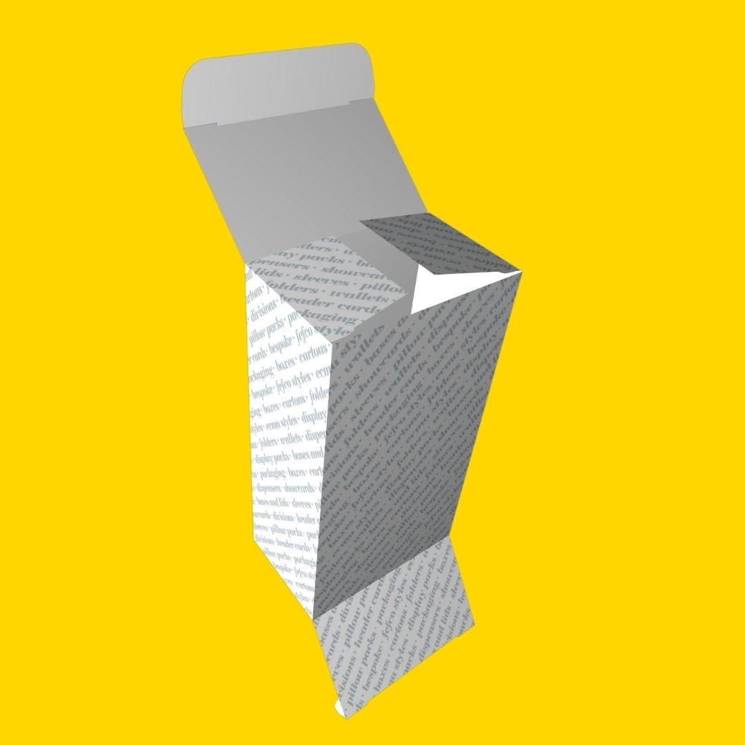 Cardboard carton packaging printer and Cardboard carton packaging manufacturer. Tuck-in top cartons REVERSE TUCK-IN END. Tams Packaging.